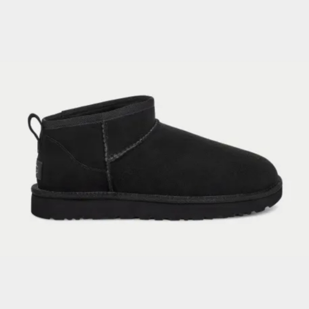 UGG BLACK WOMEN'S CLASSIC ULTRA MINI BOOTS  SIZE 7